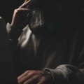 Anonymous man at a laptop at night. Internet addiction concept
