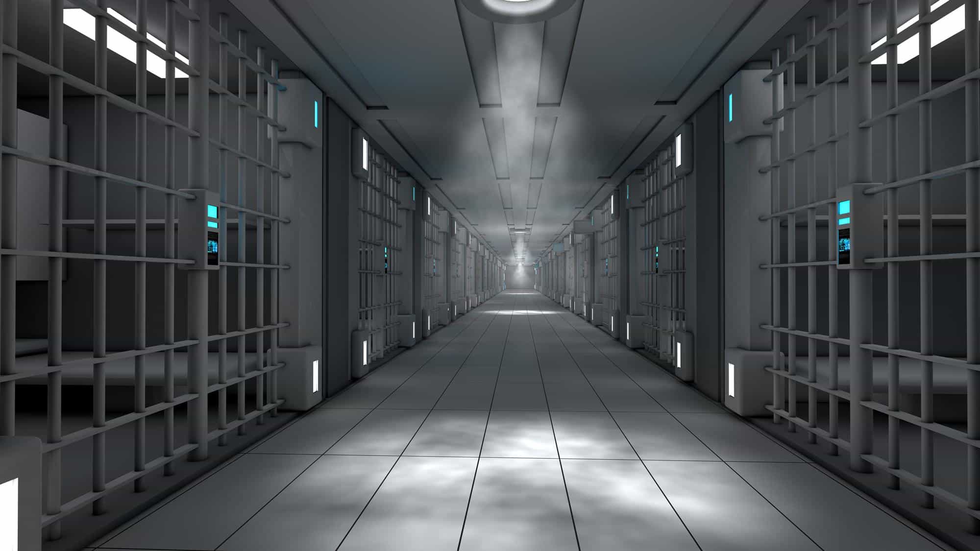 3d interior jail corridor