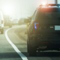 Highway Police Patrol Cruiser on Side of a Road