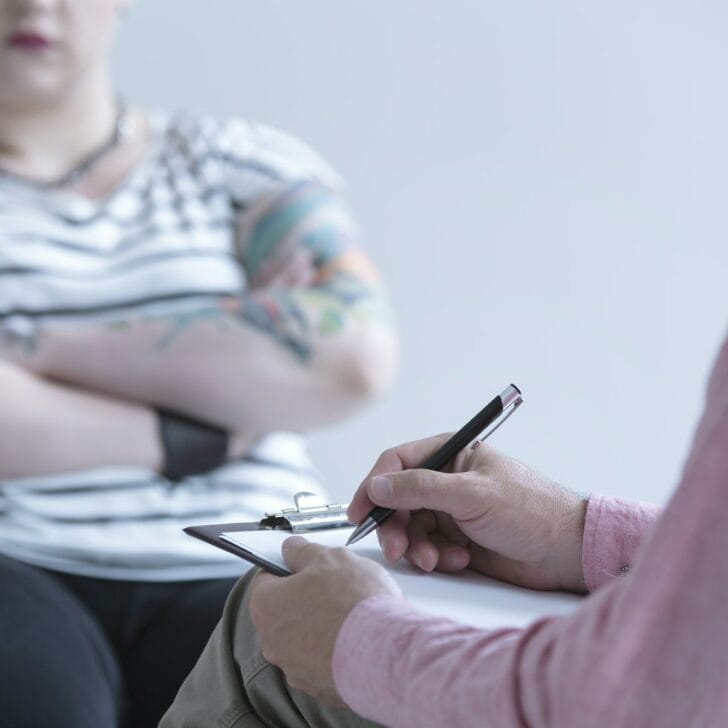 Counselor interviewing a girl