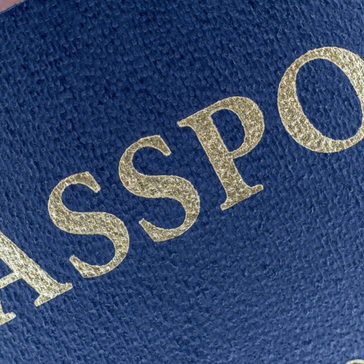 Passport close up view