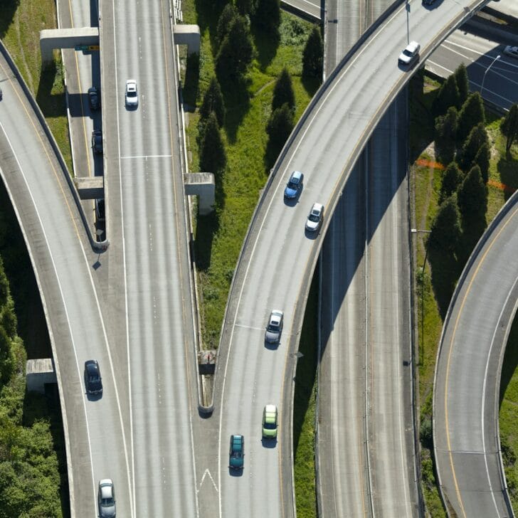 Busy Freeway Interchange