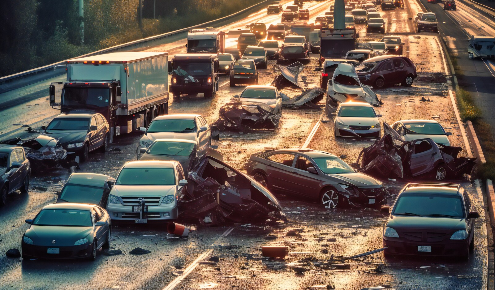 multi-car accident pile up