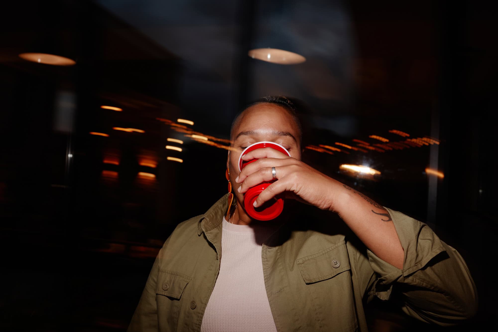 Young Woman Drinking Alcohol