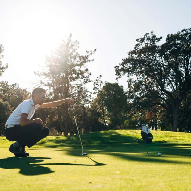 Man playing golf on the public golf course