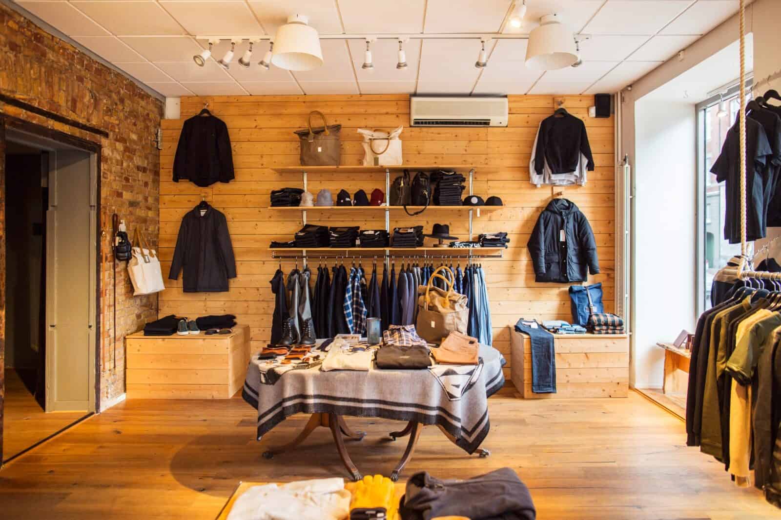 Interior of clothing store