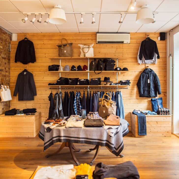 Interior of clothing store