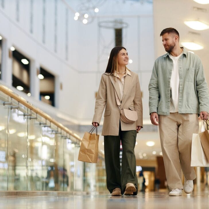 Couple Walking in Shopping Mall