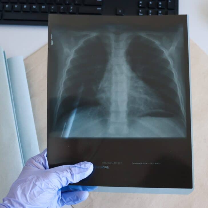 X-ray of the chest.